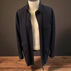 FACONNABLE Mens Wool Blend Unconstructed Navy Jacket Size Medium